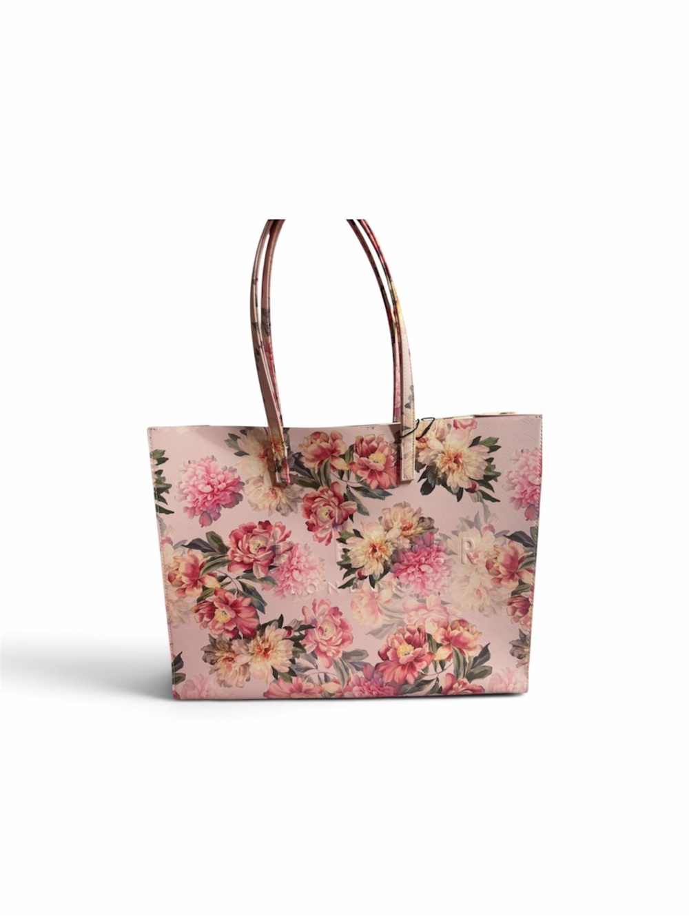 Floral Pink Tote Bag with Double Straps